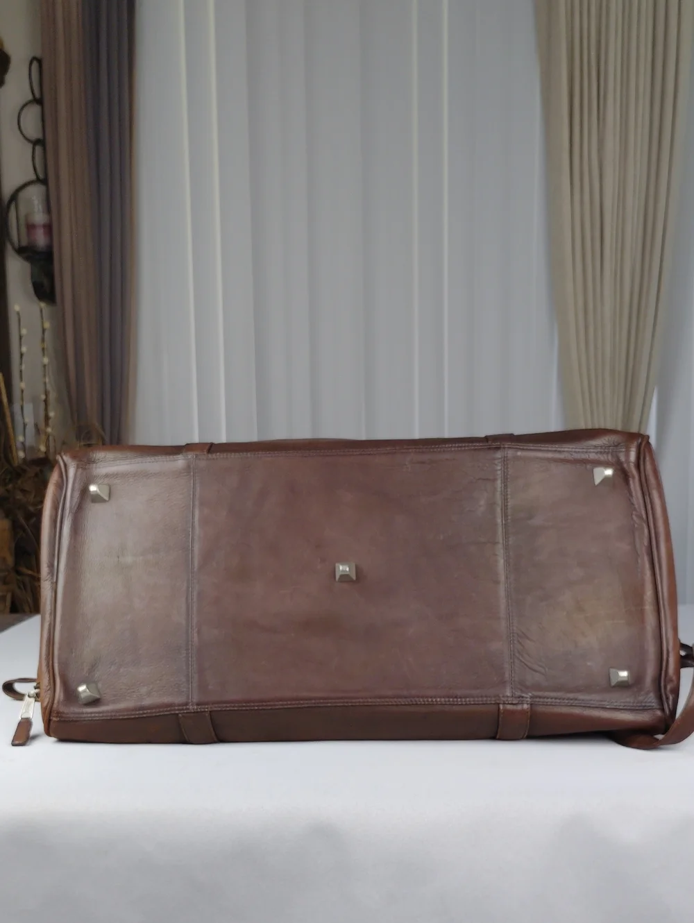 Latico N.J. USA ESPN Vintage Leather Duffel Bag.